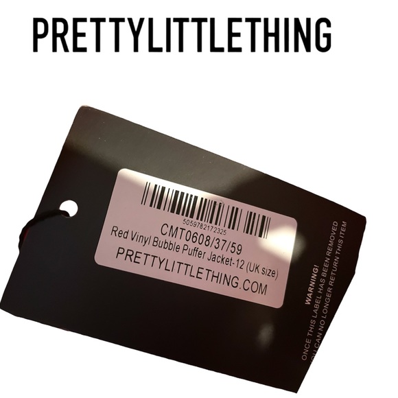 ⤵️🆕PRETTY LITTLE THING Red Vinyl Bubble Puffer Jacket - Picture 6 of 11